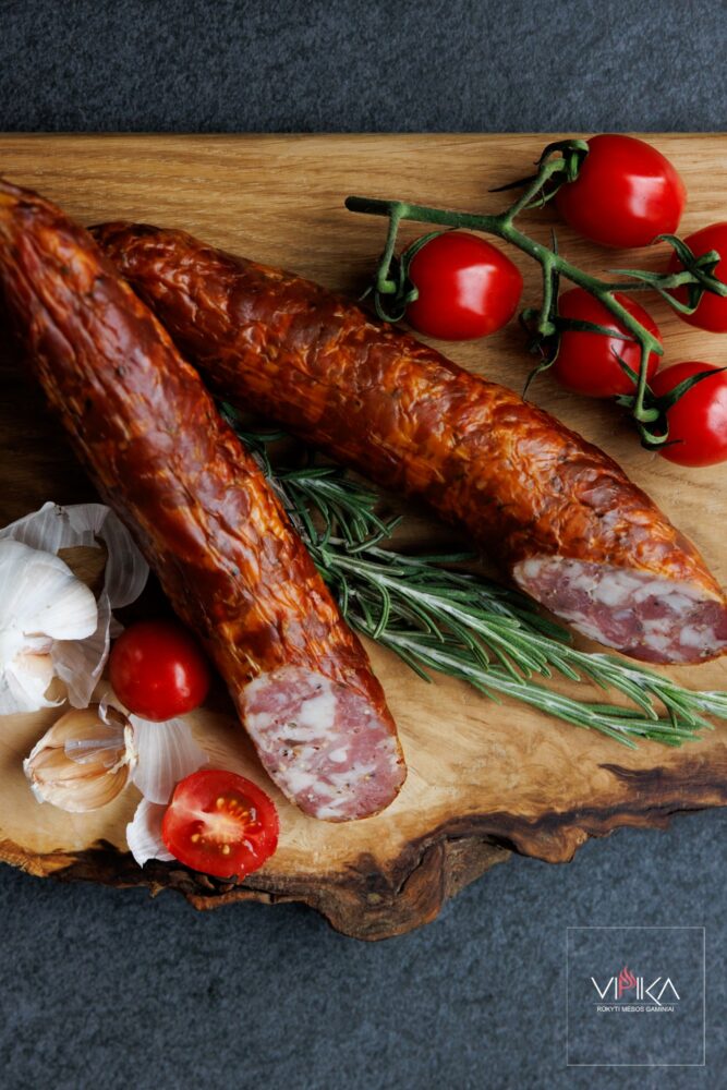 Česnakinė dešra, šalto rūkymo 1kg